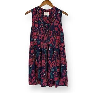 Anthropologie Nathalie Lete Paris Top Women Size 2 Tunic Wonderland 100% Silk